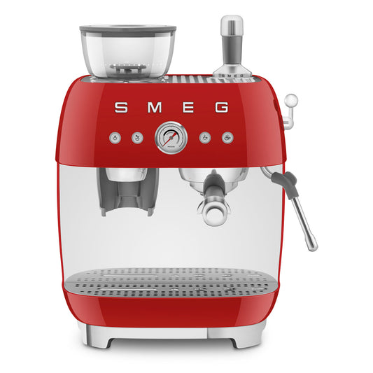 Smeg Espressomaschine mit Siebträger und Kaffeemühle