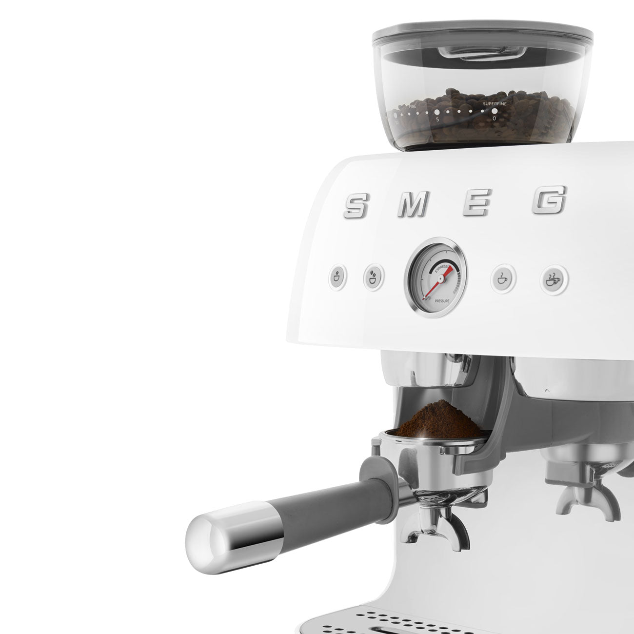 Smeg Espressomaschine mit Siebträger – Kaffeemühle Lucaffé und Shop